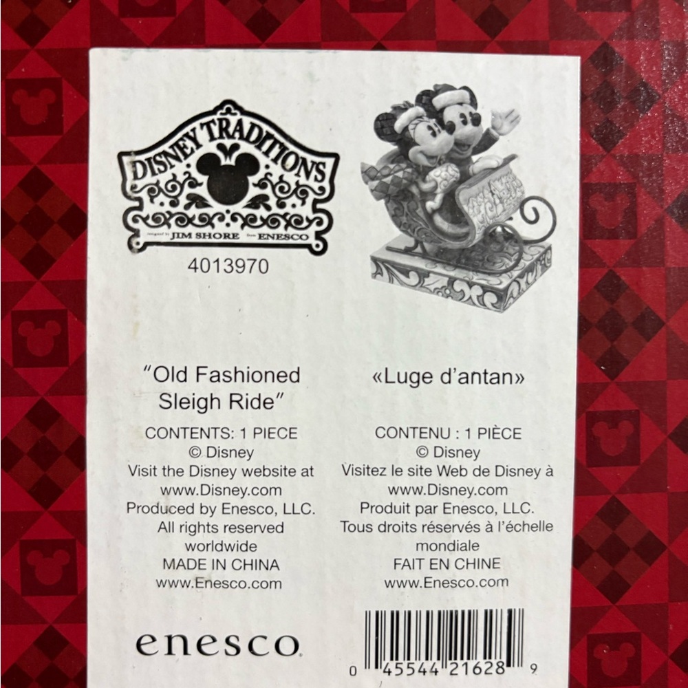 Enesco Disney Traditions Old Fashioned Sleigh Ride in box unopened